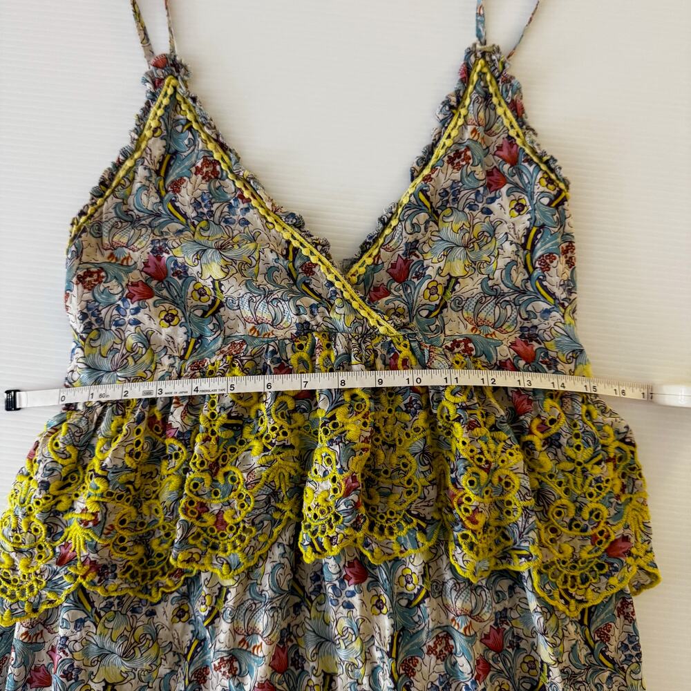 Anthropologie Barok Embroidered Floral Mini Dress Euro Summer Resort M Babydoll - Picture 11 of 16